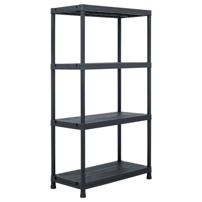 Scaffali 5 pz 60x30x138 cm Nero in Plastica
