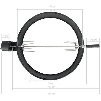 Kit per Barbecue allo Spiedo 57 cm Nero - homemem39