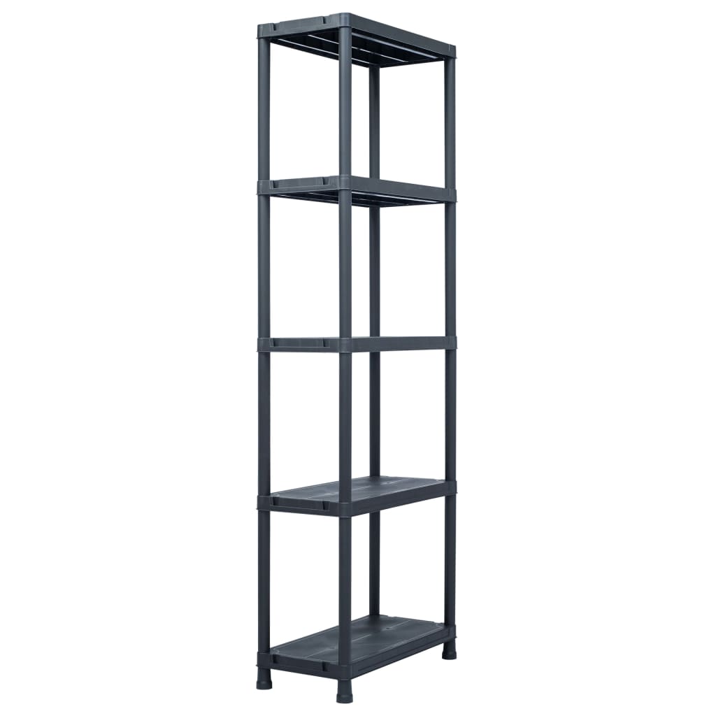 Scaffali 2 pz 125 kg 60x30x180 cm Nero in Plastica - homemem39