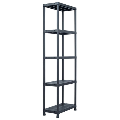 Scaffali 2 pz 125 kg 60x30x180 cm Nero in Plastica - homemem39