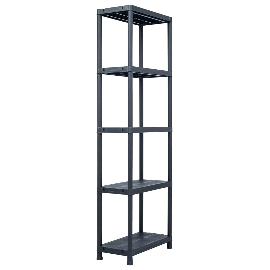 Scaffali 5 pz Nero 125 kg 60x30x180 cm in Plastica - homemem39