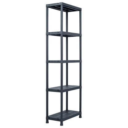 Scaffali 5 pz Nero 125 kg 60x30x180 cm in Plastica - homemem39
