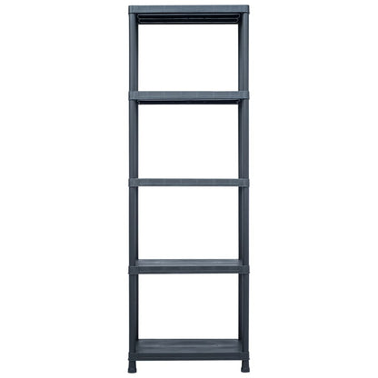 Scaffali 5 pz Nero 125 kg 60x30x180 cm in Plastica - homemem39