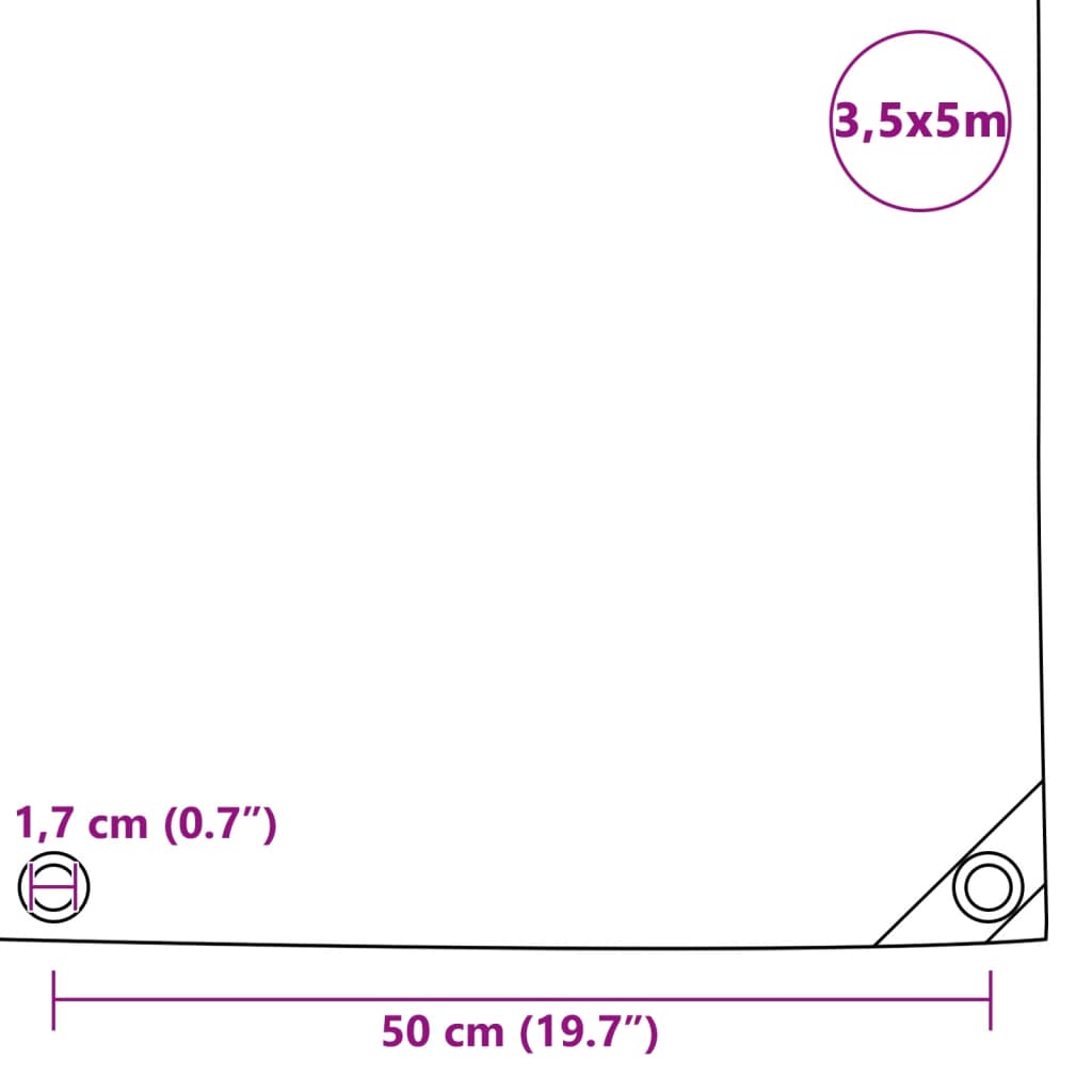 Telone 650 g/m² 3,5x5 m Grigio | homemem39