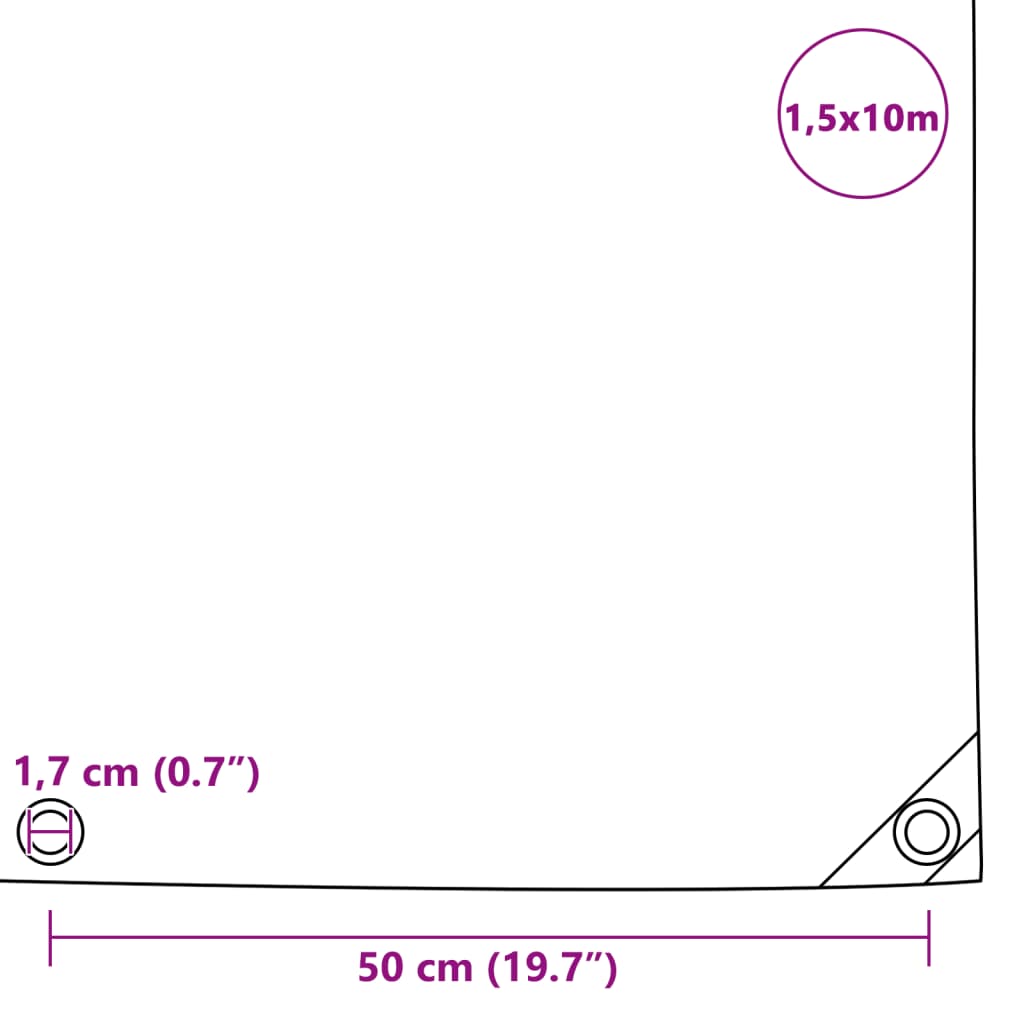 Telone 650 g/m² 1,5x10 m Bianco | homemem39