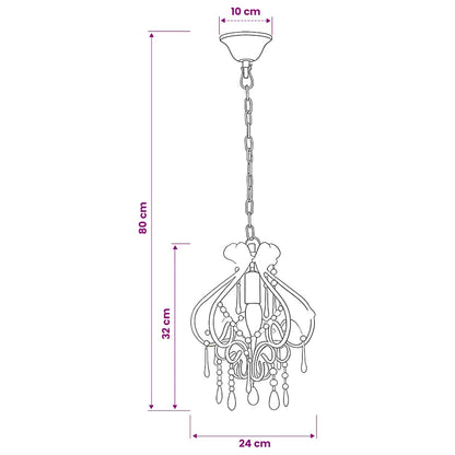 Lampadario con Perle Bianco Rotondo E14 | homemem39