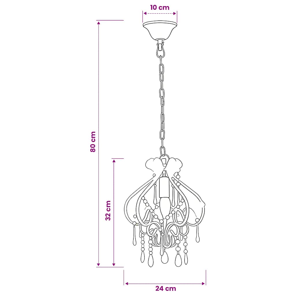 Lampadario con Perle Rosa Rotondo E14 | homemem39