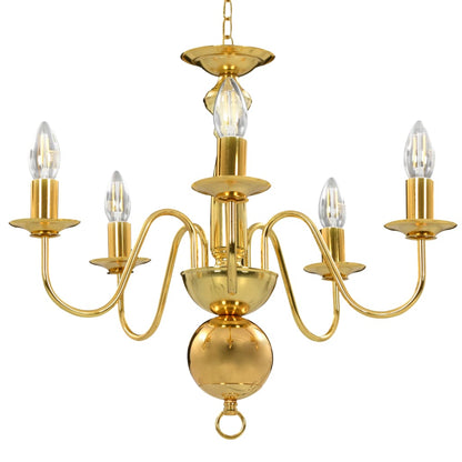 Lampadario Oro 5 Lampadine Attacco E14 - homemem39
