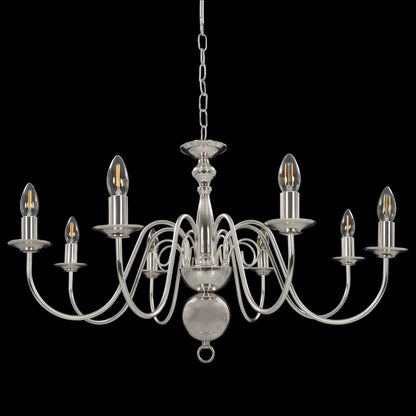 Lampadario Argento con 8 Lampadine E14 - homemem39