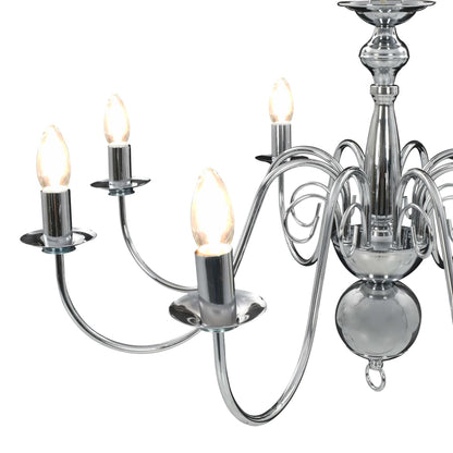 Lampadario Argento con 8 Lampadine E14 - homemem39