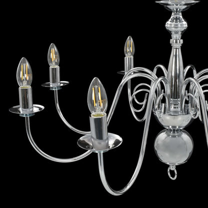 Lampadario Argento con 8 Lampadine E14 - homemem39