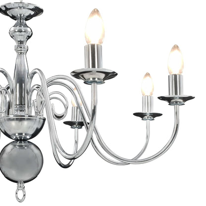 Lampadario Argento con 8 Lampadine E14 - homemem39