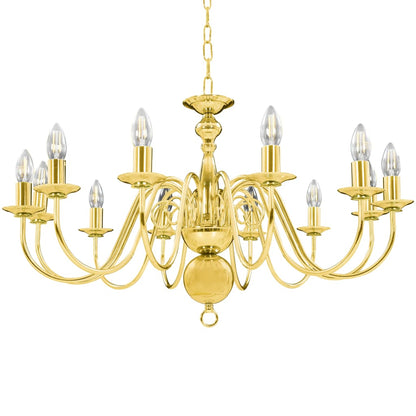Lampadario Dorato per 12 Lampadine E14 - homemem39