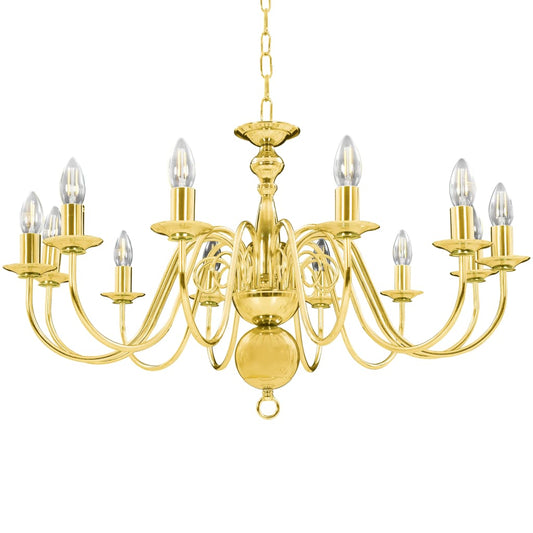 Lampadario Dorato per 12 Lampadine E14 - homemem39
