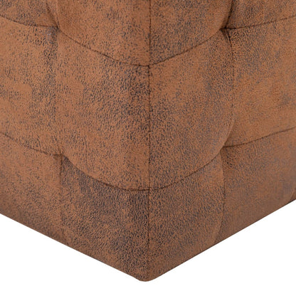 Comodini 2 pz Marrone 30x30x30 cm in Similpelle Scamosciata | homemem39