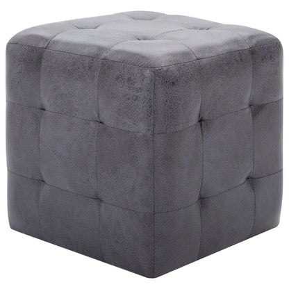 Comodini 2 pz Grigio 30x30x30 cm in Similpelle Scamosciata | homemem39