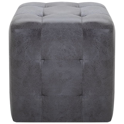 Comodini 2 pz Grigio 30x30x30 cm in Similpelle Scamosciata - homemem39
