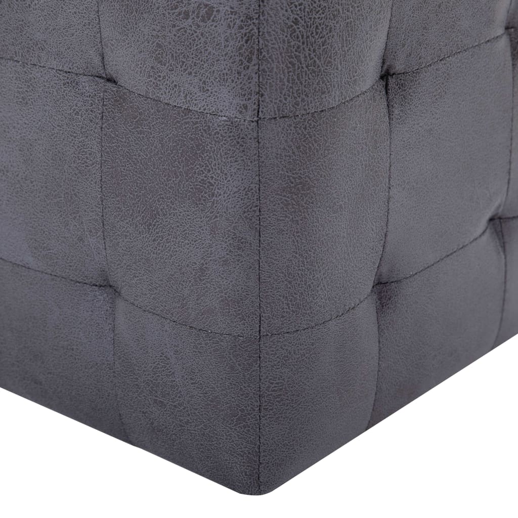 Comodini 2 pz Grigio 30x30x30 cm in Similpelle Scamosciata - homemem39