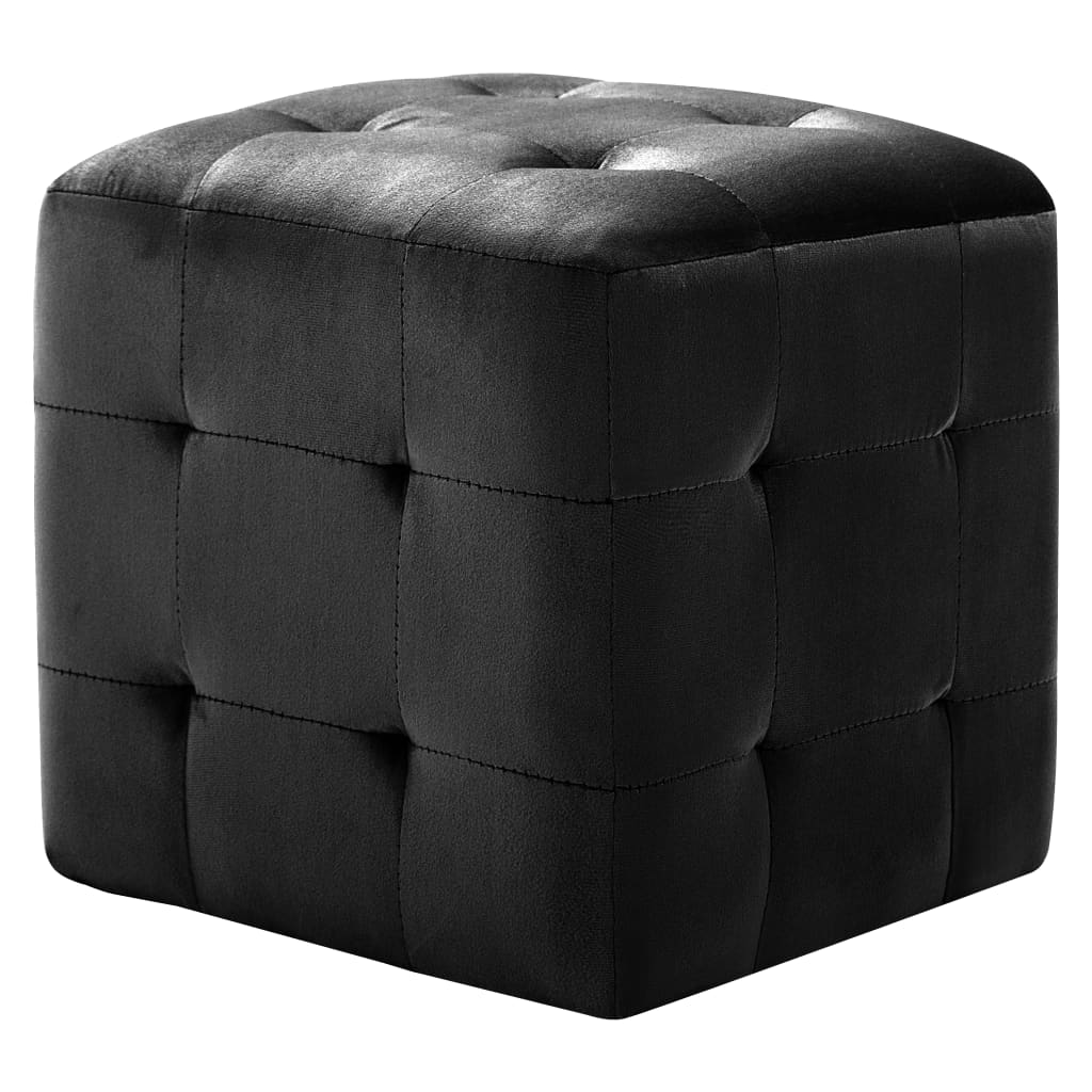 Comodini 2 pz Nero 30x30x30 cm in Tessuto Vellutato | homemem39