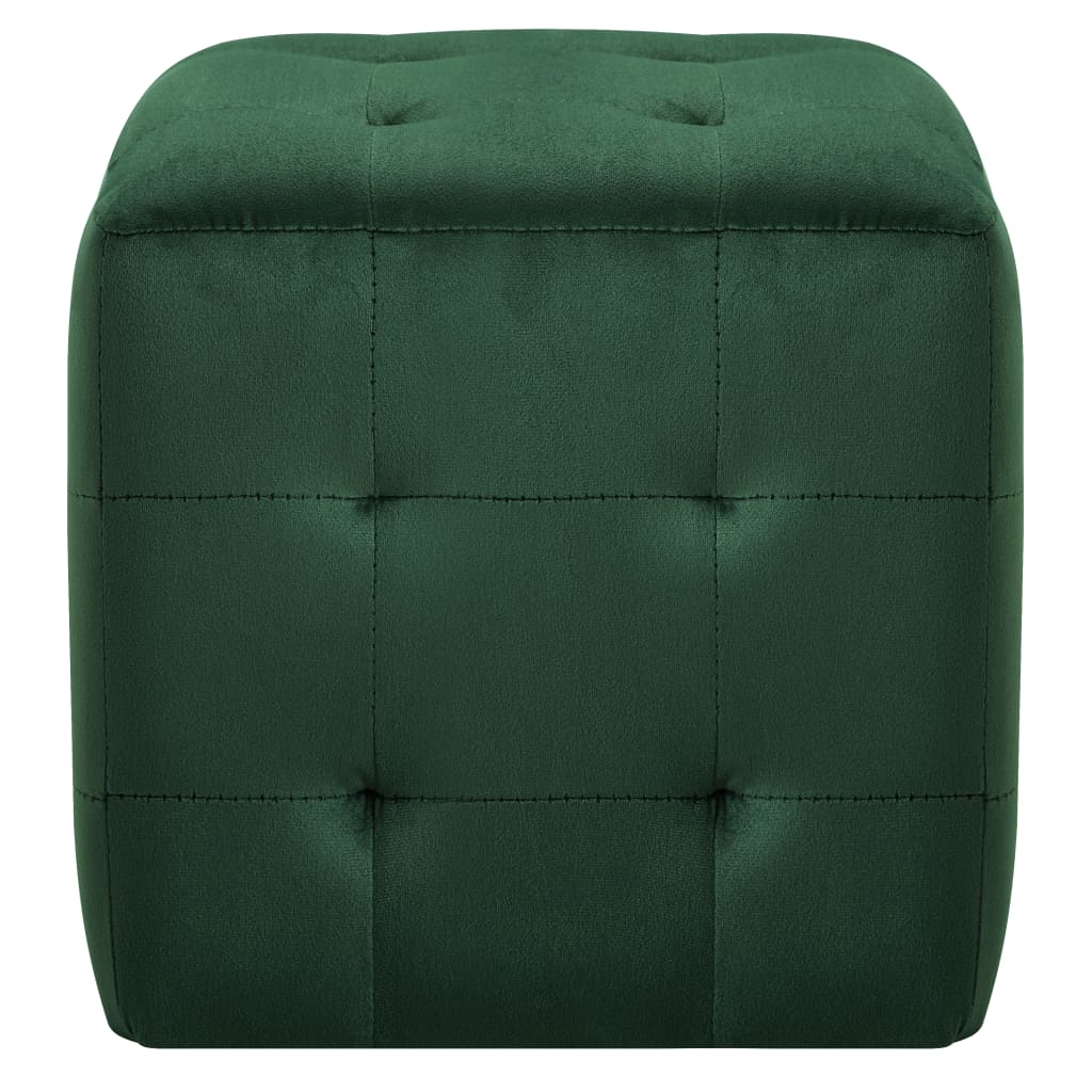 Comodini 2 pz Verde 30x30x30 cm in Tessuto Vellutato | homemem39