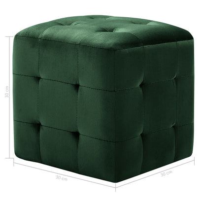 Comodini 2 pz Verde 30x30x30 cm in Tessuto Vellutato | homemem39