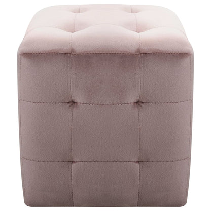 Comodini 2 pz Rosa 30x30x30 cm in Tessuto Vellutato | homemem39