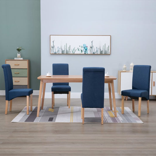 Sedie da Pranzo 4 pz Blu in Tessuto | homemem39