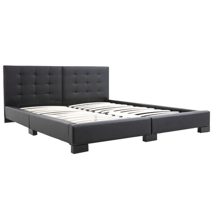 Struttura letto senza materasso in similpelle nera 200x160 cm