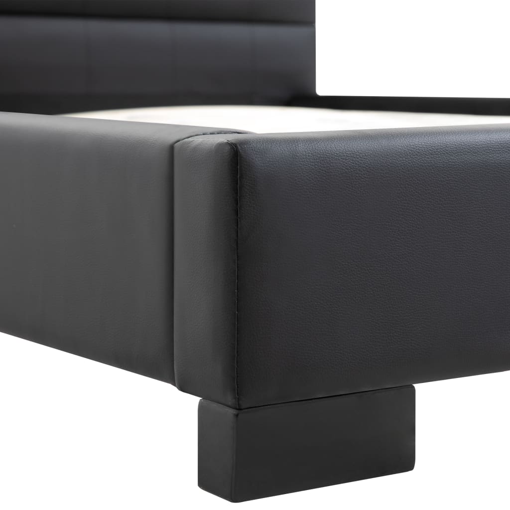 Struttura letto senza materasso in similpelle nera 200x160 cm