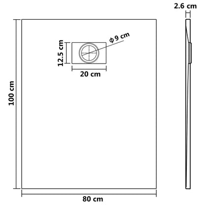Piatto Doccia in SMC Bianco 100x80 cm - homemem39