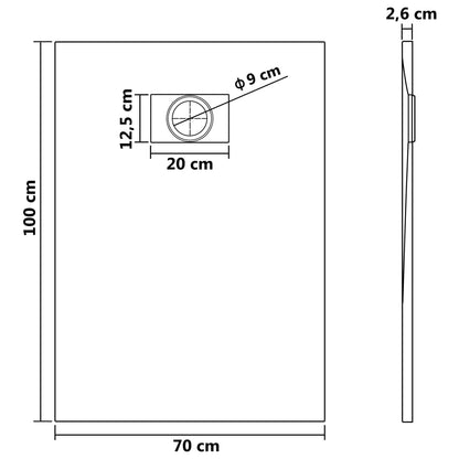 Piatto Doccia in SMC Nero 100x70 cm - homemem39
