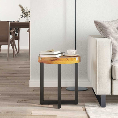 Tavolino da Salotto 40x45 cm Legno Massello Teak e Poliresina | homemem39