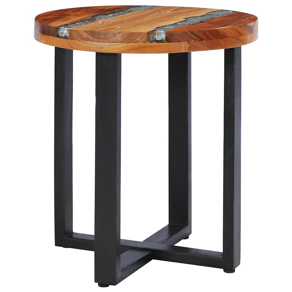 Tavolino da Salotto 40x45 cm Legno Massello Teak e Poliresina | homemem39
