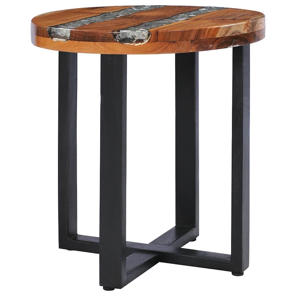 Tavolino da Salotto 40x45 cm Legno Massello Teak e Poliresina | homemem39