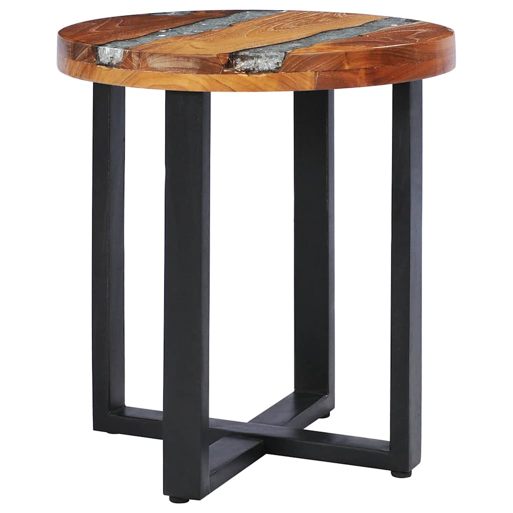 Tavolino da Salotto 40x45 cm Legno Massello Teak e Poliresina | homemem39