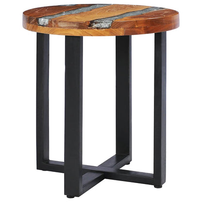 Tavolino da Salotto 40x45 cm Legno Massello Teak e Poliresina | homemem39