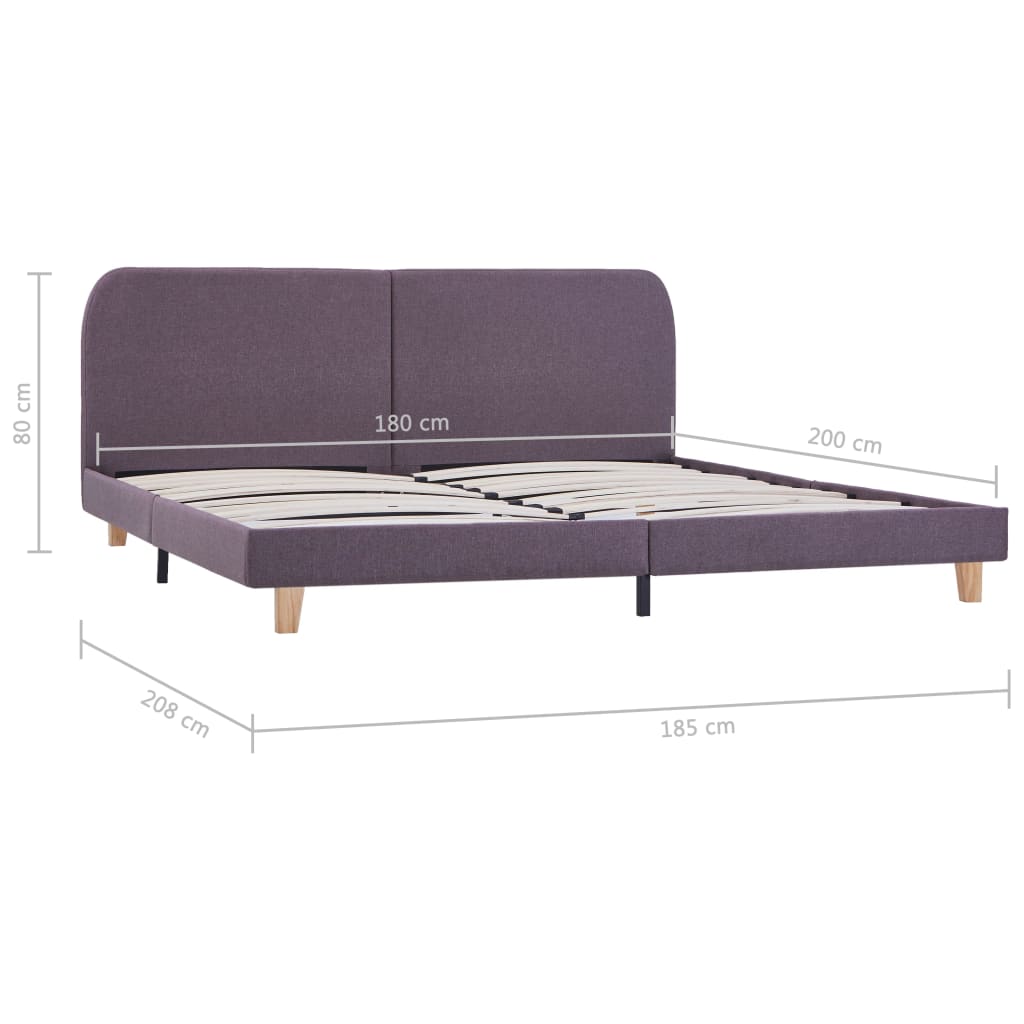 Giroletto senza Materasso Tortora 180x200 cm in Tessuto | homemem39