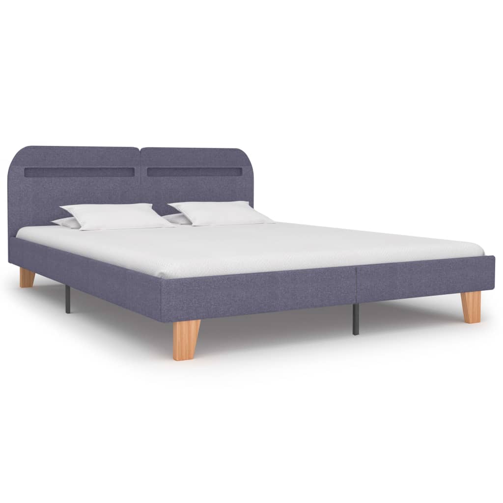 Giroletto LED senza Materasso Grigio Chiaro 160x200 cm Tessuto