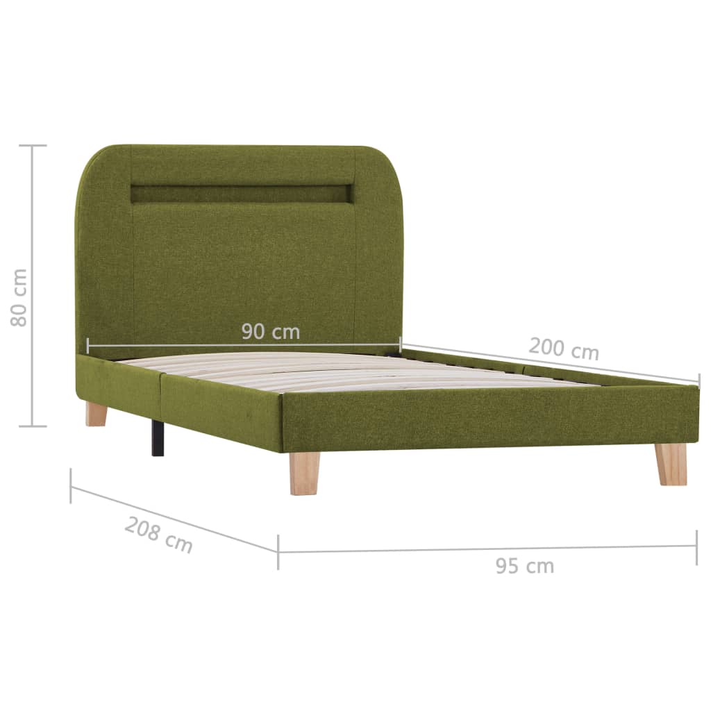 Giroletto con LED senza Materasso Verde 90x200 cm | homemem39