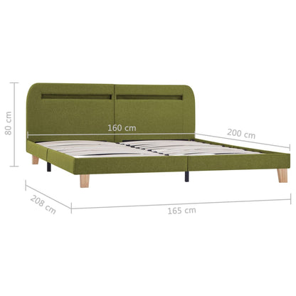 Giroletto con LED senza Materasso Verde 160x200 cm Tessuto | homemem39