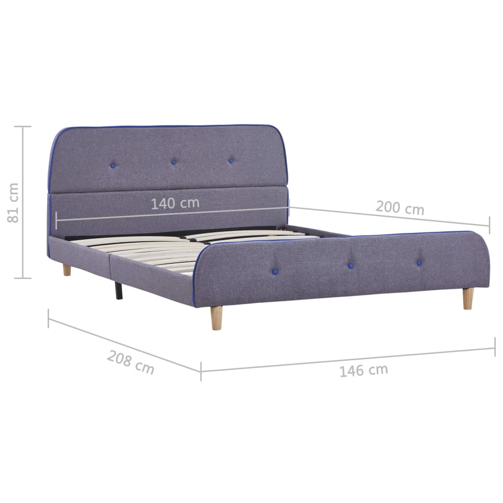 Giroletto senza Materasso Grigio Chiaro 140x200 cm Tessuto | homemem39