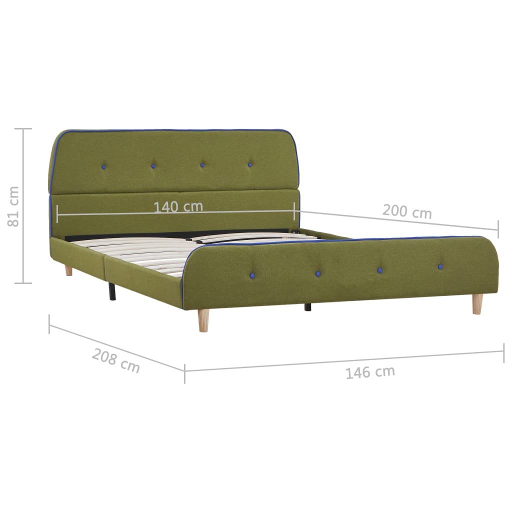 Giroletto senza Materasso Verde 140x200 cm in Tessuto | homemem39