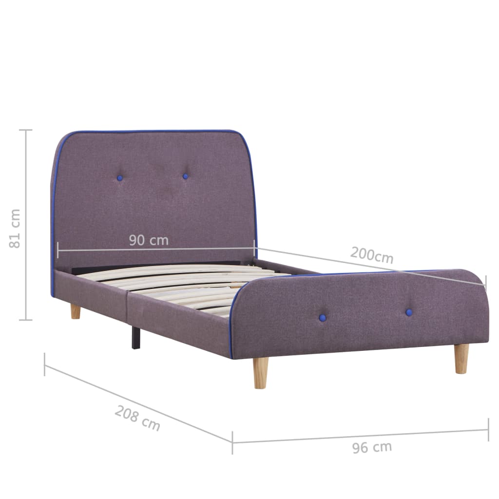 Giroletto senza Materasso Tortora 90x200 cm in Tessuto | homemem39