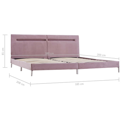 Giroletto con LED senza Materasso Rosa 180x200 cm in Tessuto | homemem39