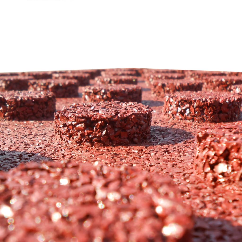 Piastrelle Anticaduta 12 pz in Gomma 50x50x3 cm Rosse - homemem39