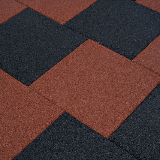 Piastrelle Anticaduta 12 pz in Gomma 50x50x3 cm Rosse - homemem39