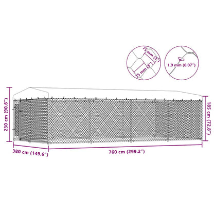 Canile da Esterno con Tetto 7,6x3,8x2,3 m | homemem39