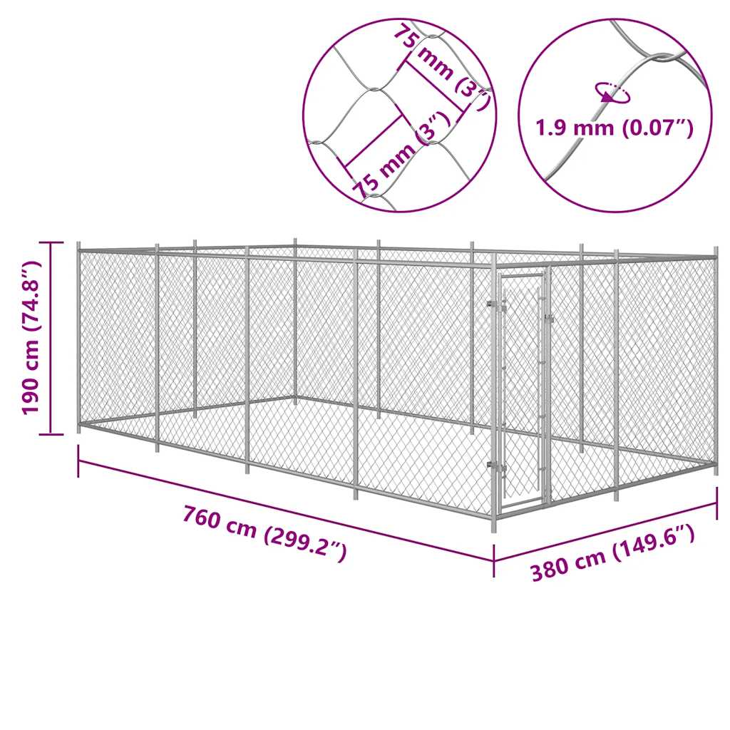 Canile da Esterno 7,6x3,8x1,9 m - homemem39