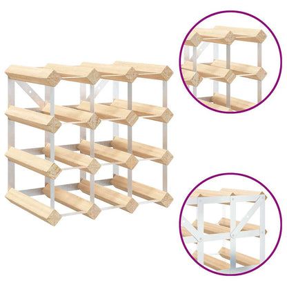 Portavini da 12 Bottiglie in Legno Massello di Pino