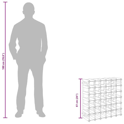 Portavini da 42 Bottiglie in Legno Massello di Pino